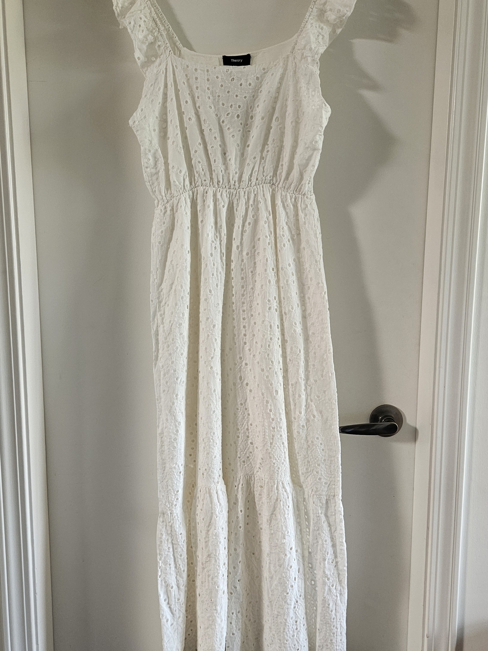 Theory White Eyelet Maxi Dress